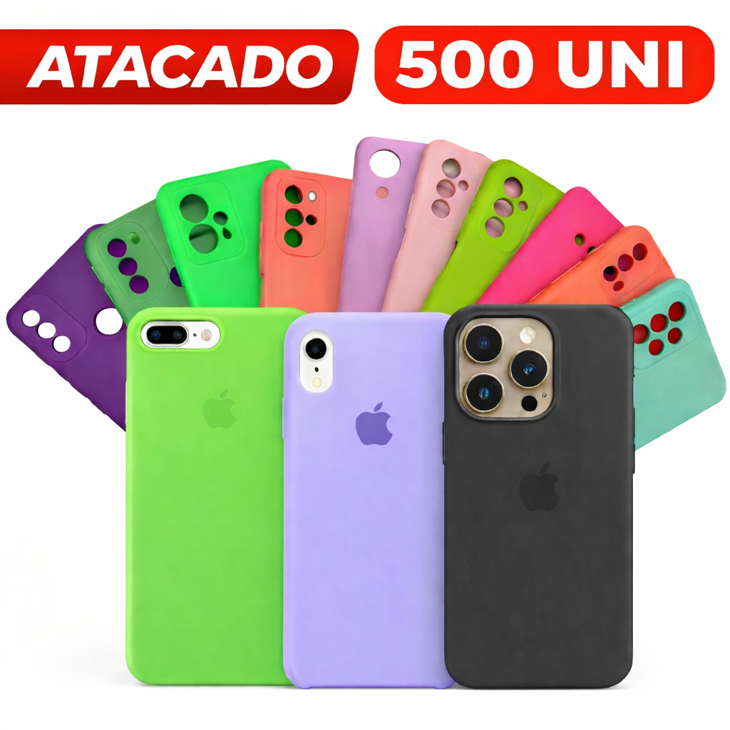💥 KIT 500 CAPINHAS / KIT COM 500 Cases de Silicone Aveludadas - Premium de alta qualidade
