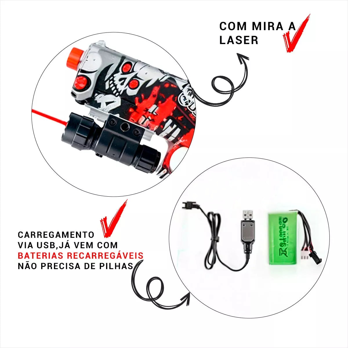 Lançador de brinquedo Bolinha De Gel Orbeez Pistola Automática