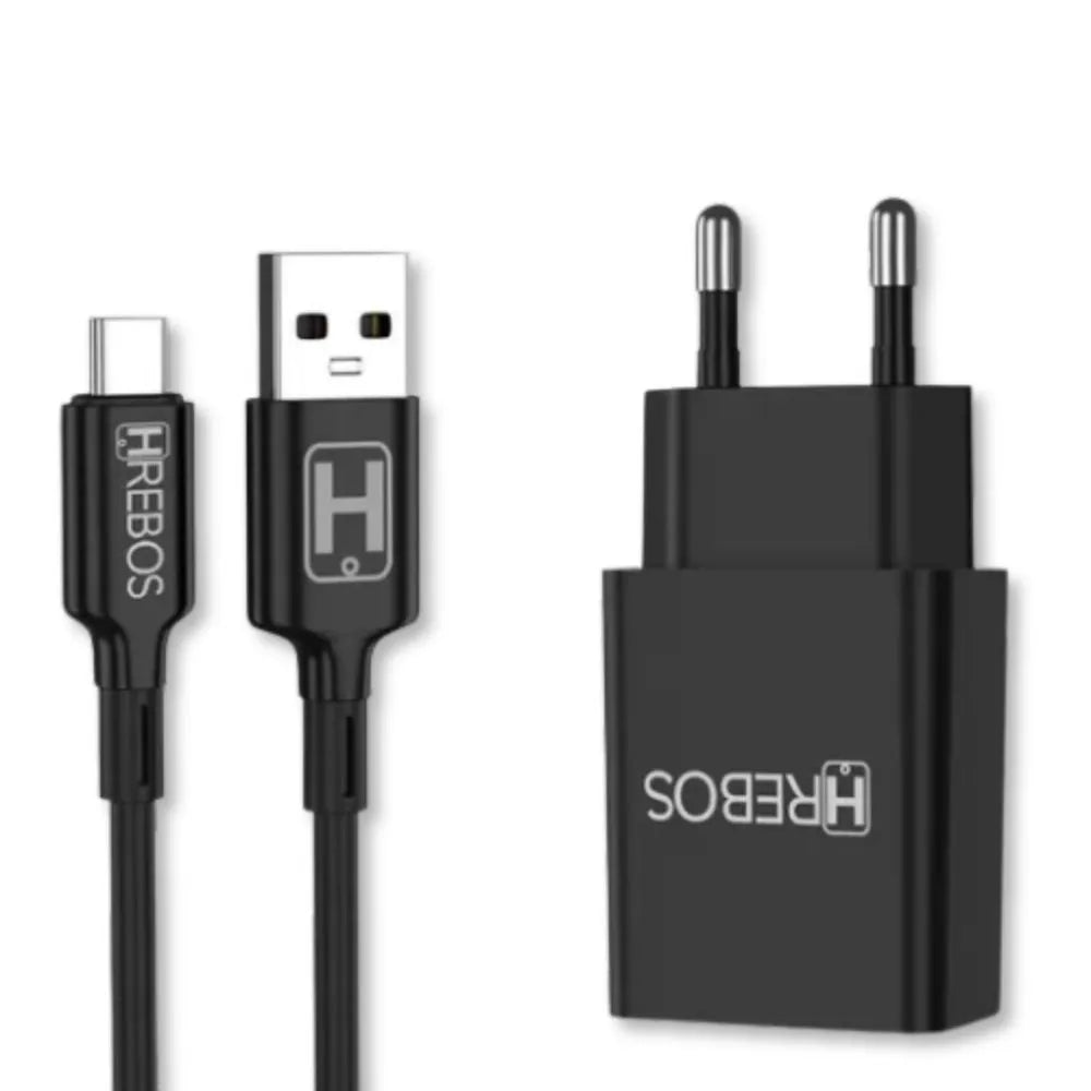 KIT CARREGADOR DE CELULAR 2.4A 12W + CABO - HREBOS - HS-150