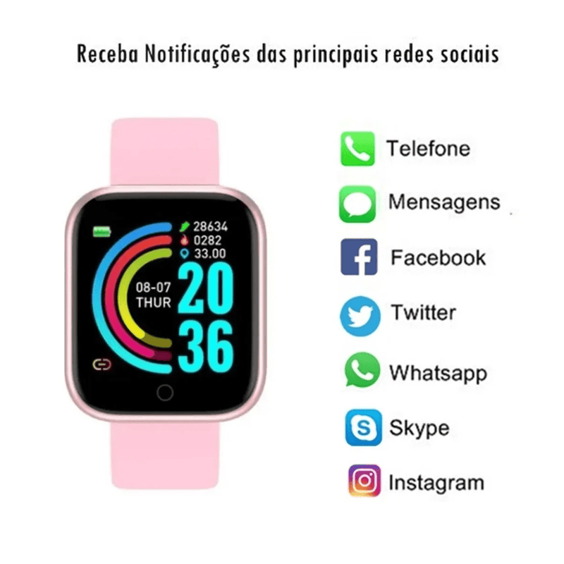 Relogio Inteligente Smartwatch D20 Bluetooth