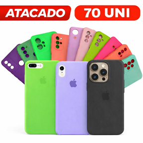 💥 KIT 70 CAPINHAS / KIT COM 70 Cases de Silicone Aveludadas - Premium de alta qualidade