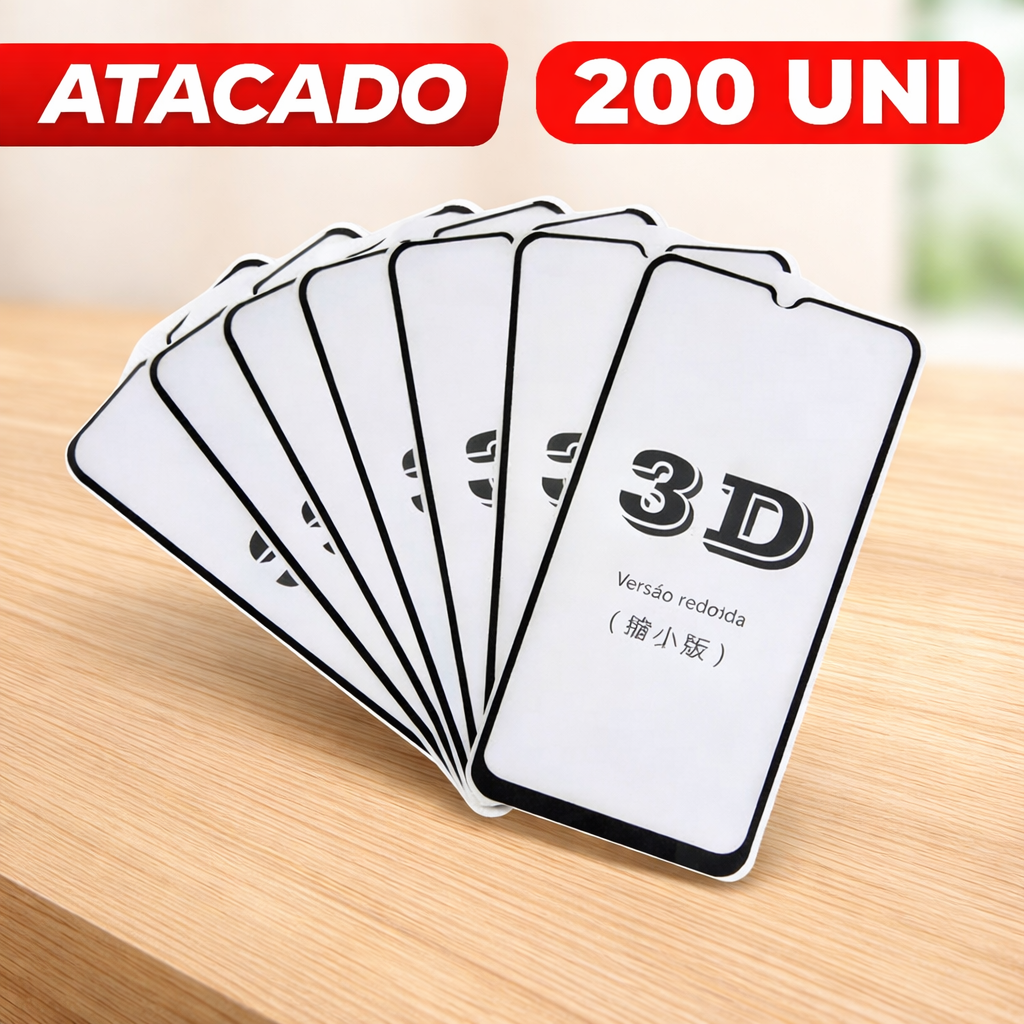 🛡️ KIT 200 películas / KIT COM 200 películas 3D Anti-Shock - Premium de alta qualidade
