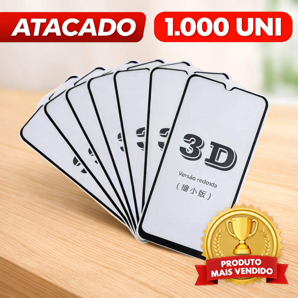 🛡️ KIT 1.000 películas / KIT COM 1.000 películas 3D Anti-Shock - Premium de alta qualidade
