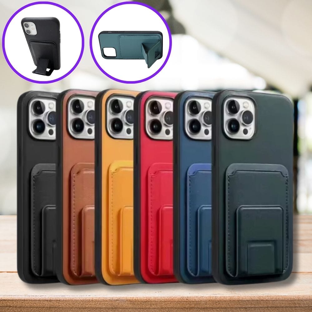 KIT 15 CAPINHAS EM COURO COM PORTA CARTÃO E SUPORTE DE MESA