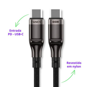 CABO DE DADOS PD USB-C 3.0A EM NYLON - 1 METRO - FANCY