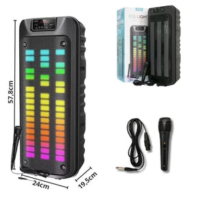 CAIXA DE SOM BLUETOOTH C/ MICROFONE 6,5"X2 LED RGB - GREATNICE - GTS-1852