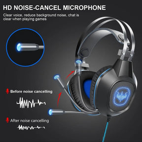 HEADSET GAMER USB / P3 COM MICROFONE LUZ LED - OVLENG - GT-64