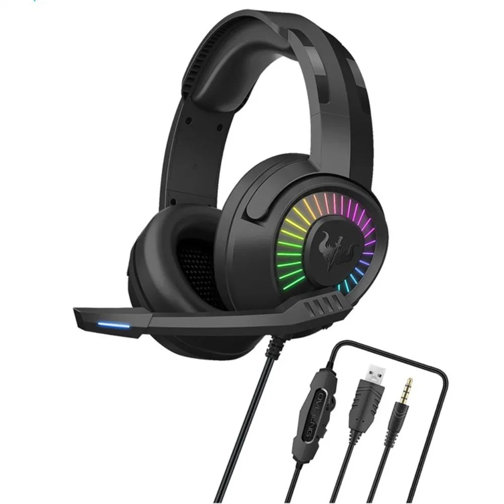 HEADSET GAMER USB / P3 COM MICROFONE LUZ RGB - OVLENG - GT-67