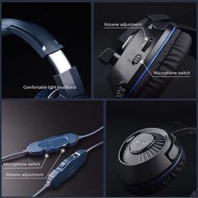 HEADSET GAMER USB / P3 COM MICROFONE LUZ RGB - OVLENG - GT-67