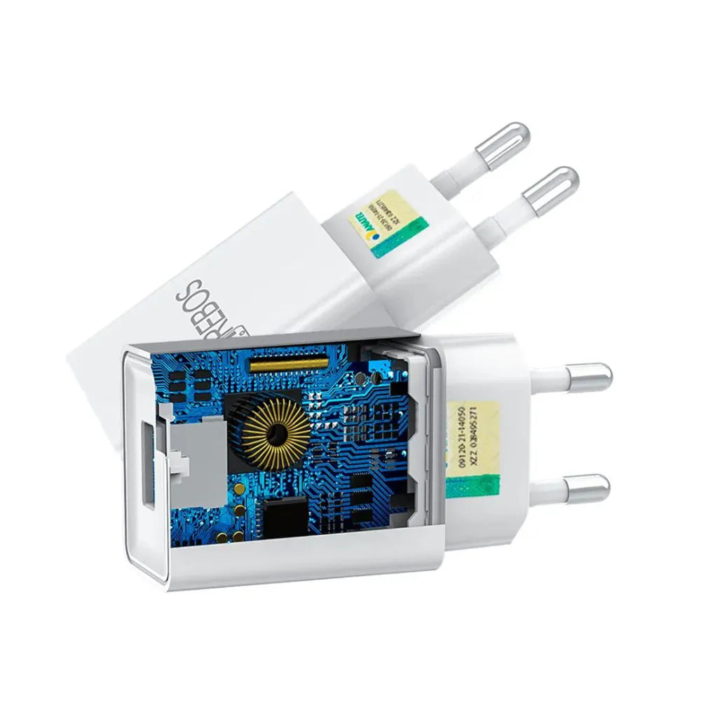 KIT CARREGADOR DE CELULAR 2.4A 12W + CABO - HREBOS - HS-150