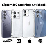 Kit com 100 Capinhas Anti-shock Transparente - ALTO GIRO NO MERCADO