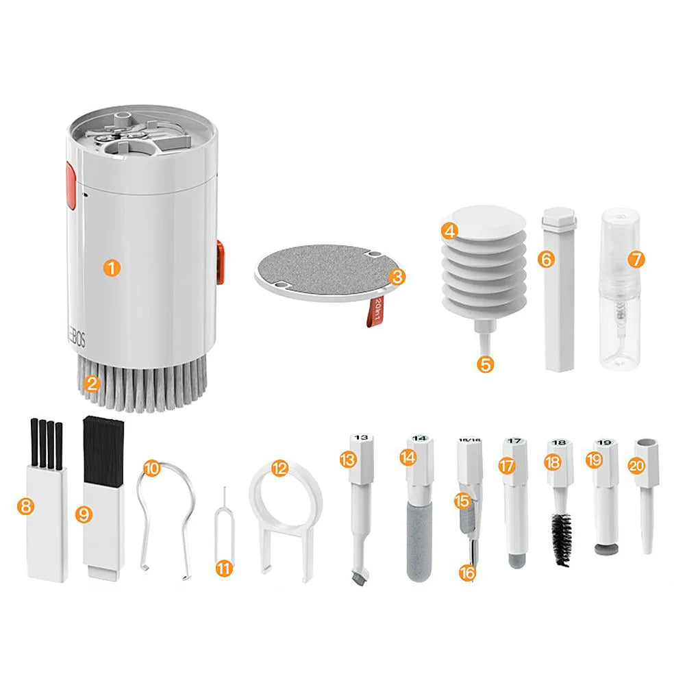 Kit de Limpeza Multifuncional p/ Teclados e Fones - Hrebos - IF-239